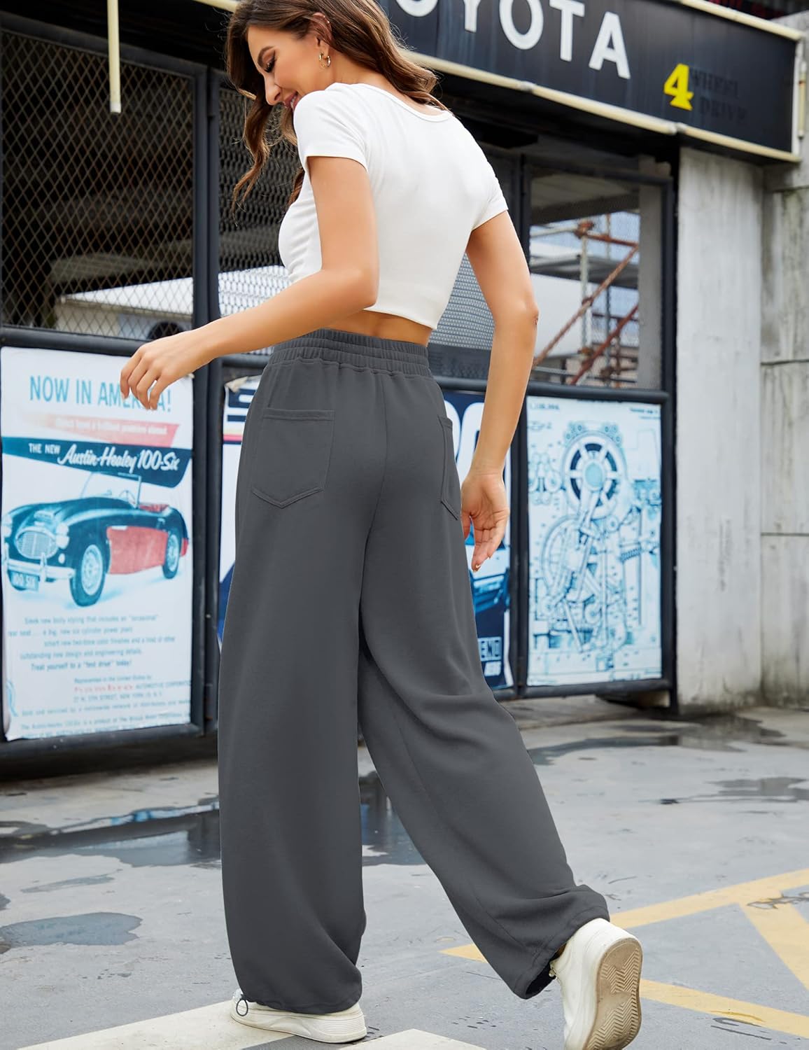 WROLLEM Womens Comfortable Wide Leg Sweatpants
