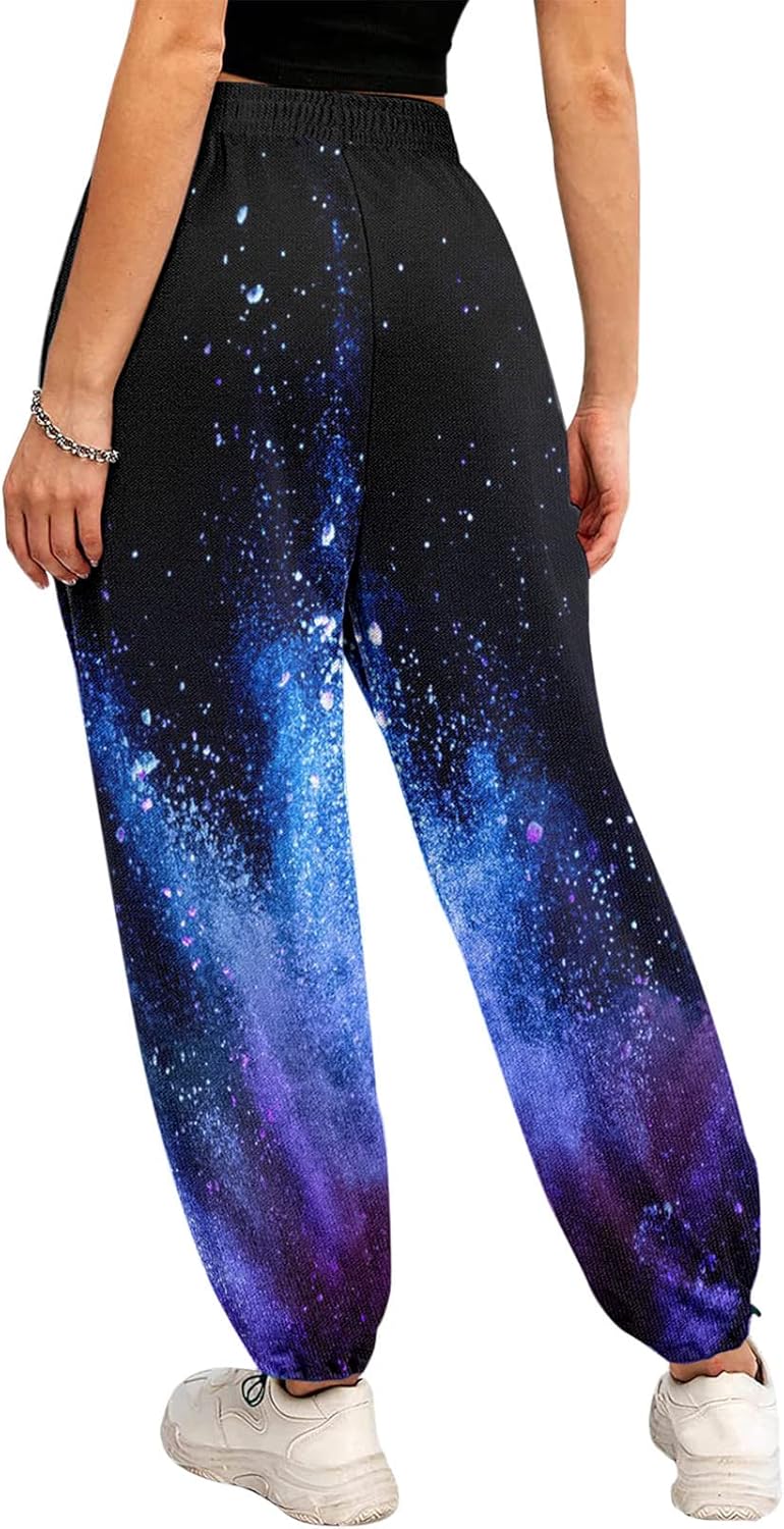 Womens Plus Size Baggy High-Waisted Sweatpants
