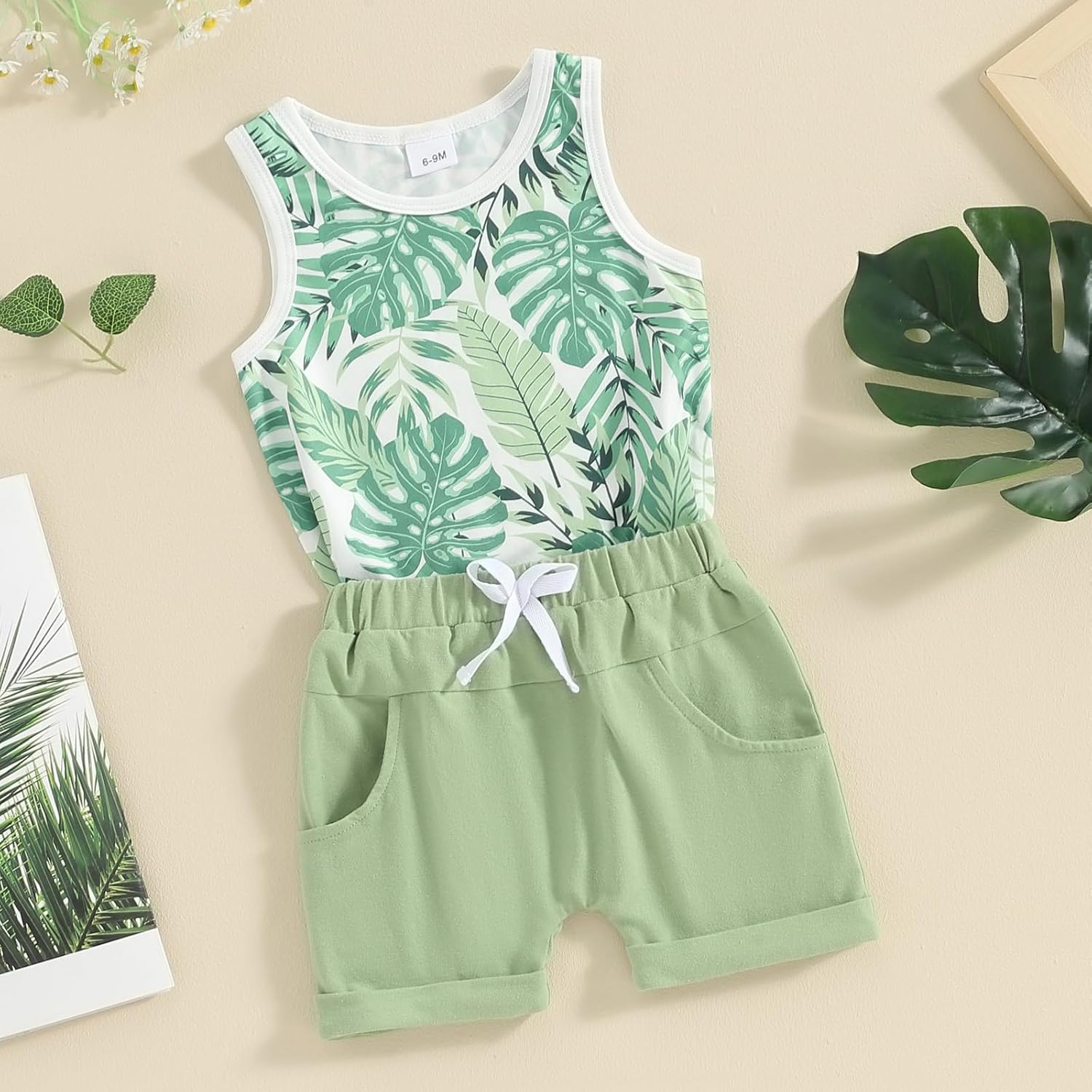 Infant Boys Crewneck Tanks Shorts Set Toddler 4th of Julymlx
