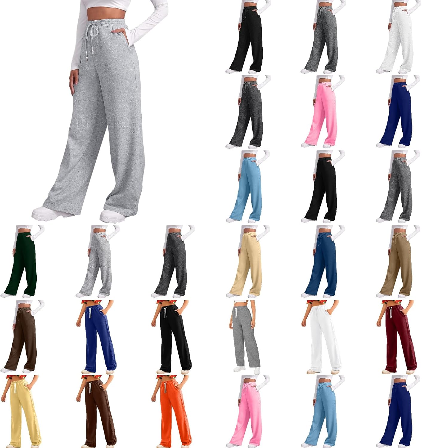 Stylish Wide-Leg Fleece-Lined Joggers for Women