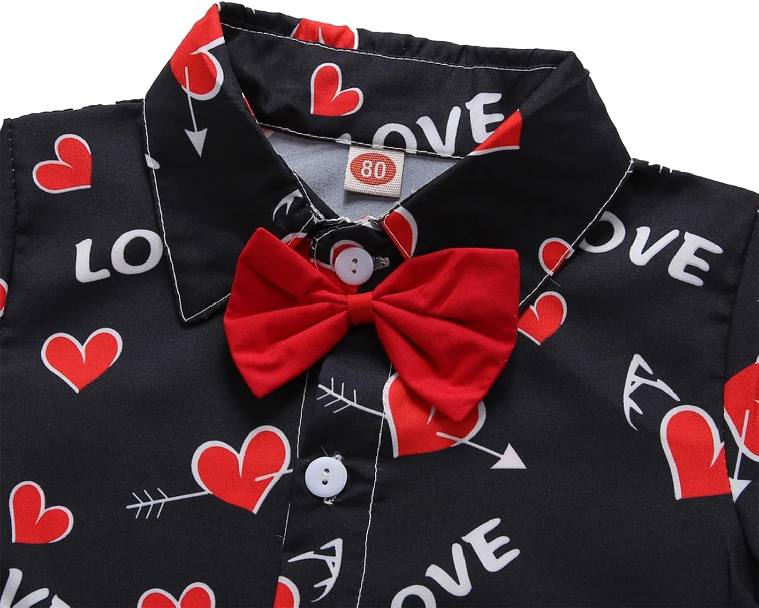 Sinda Toddler Boy Valentine Heart Red Short Set Love