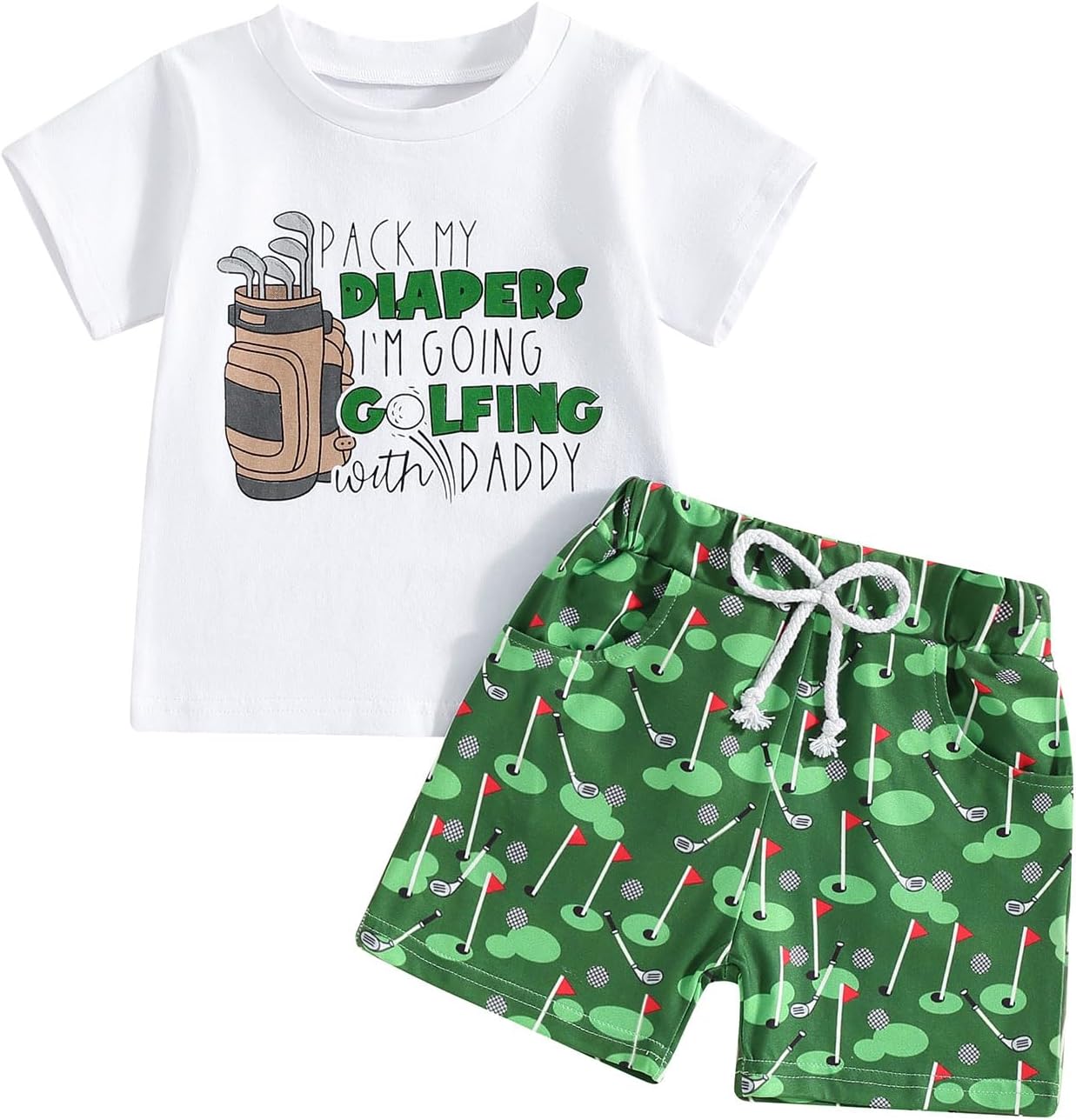 Toddler Golf Outfit Set with Daddy Fun Summer Clothes