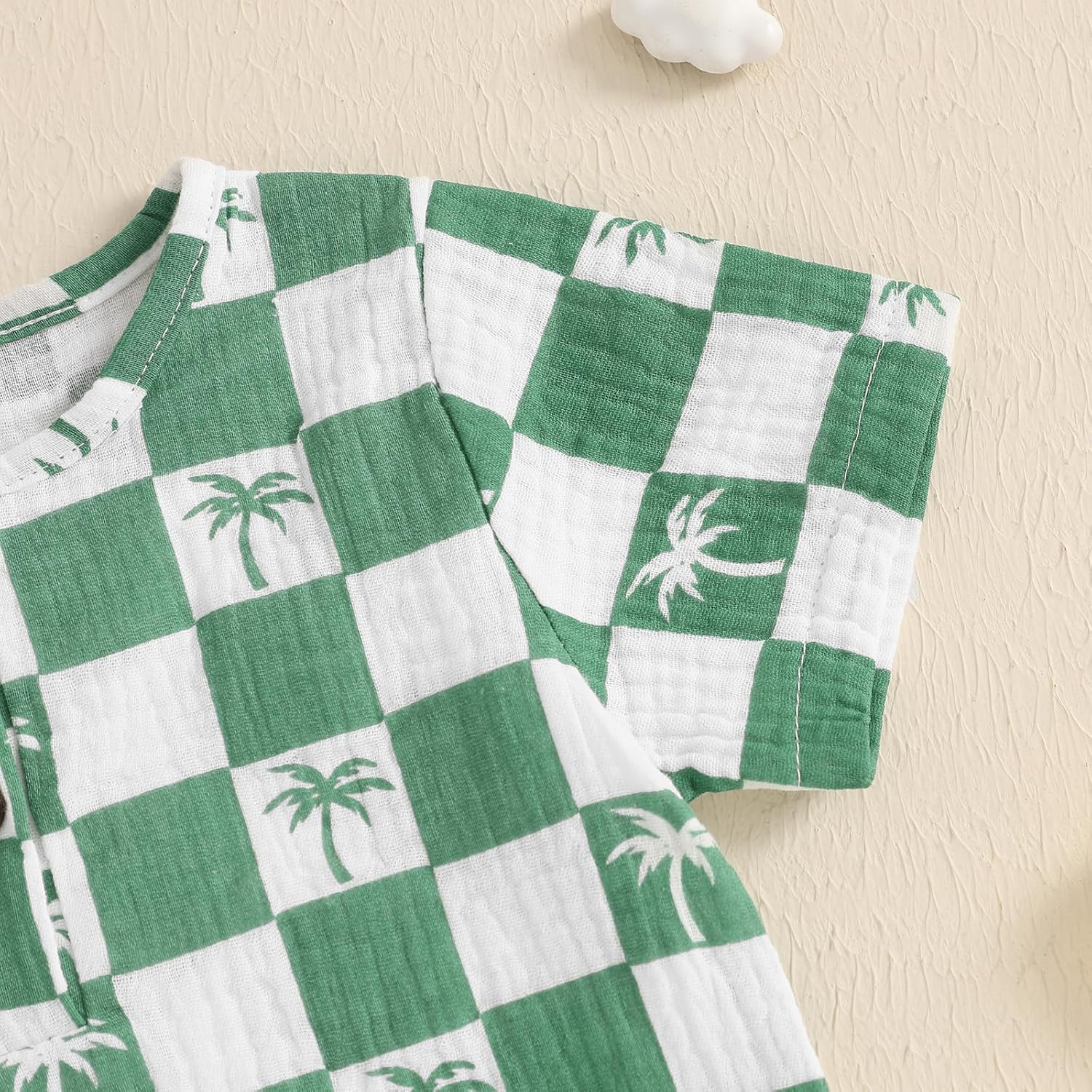 Cool Toddler Boy Summer Outfit Checkers 2Pcs