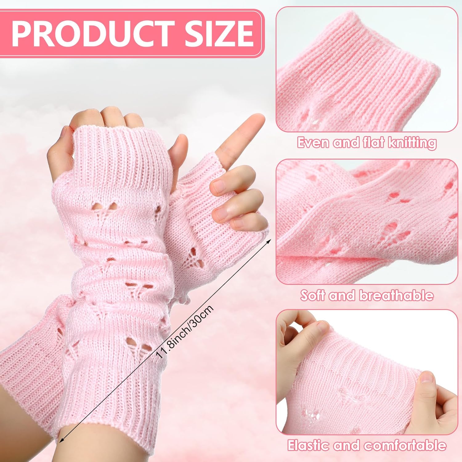 7 Pairs Heart-Holey Grunge gloves for Women - Cute Warm