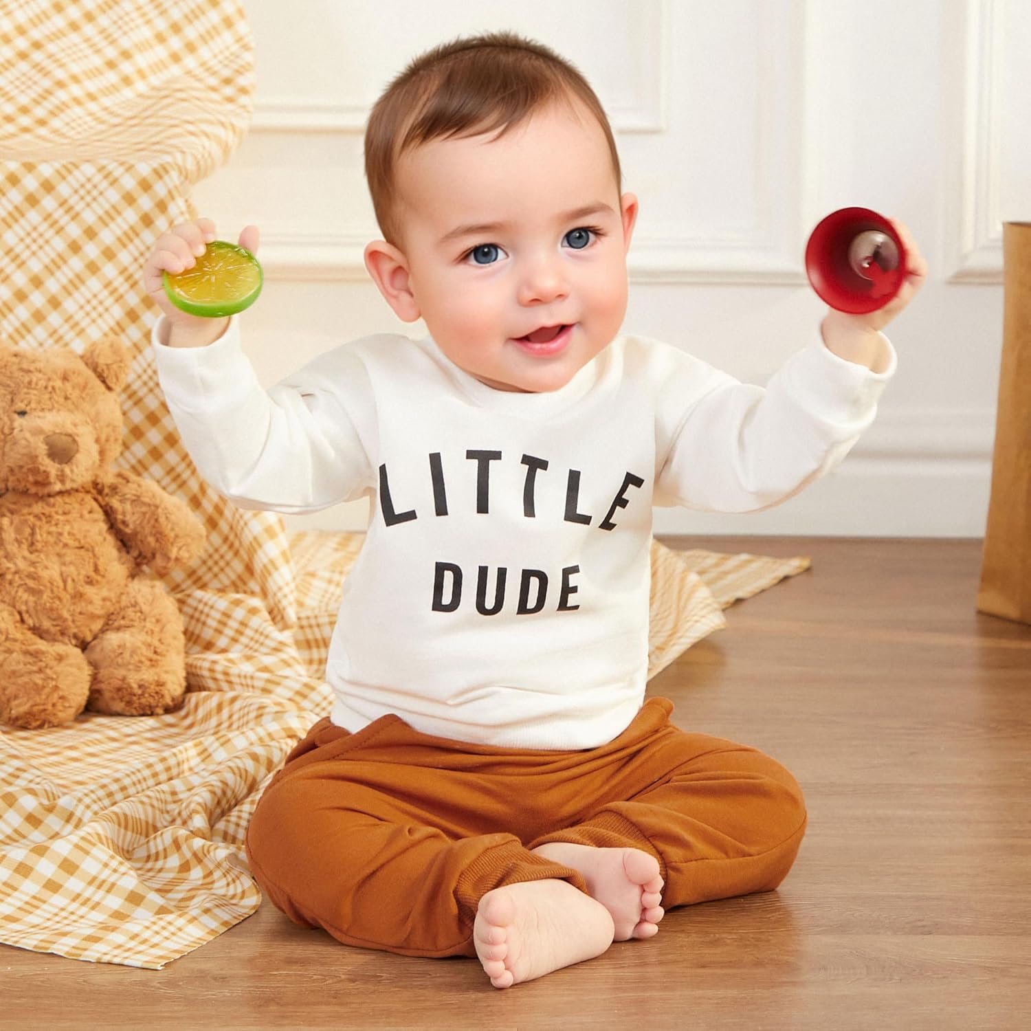Murnouche Toddler Fall Winter 2Pcs Sweatshirt Pants Set