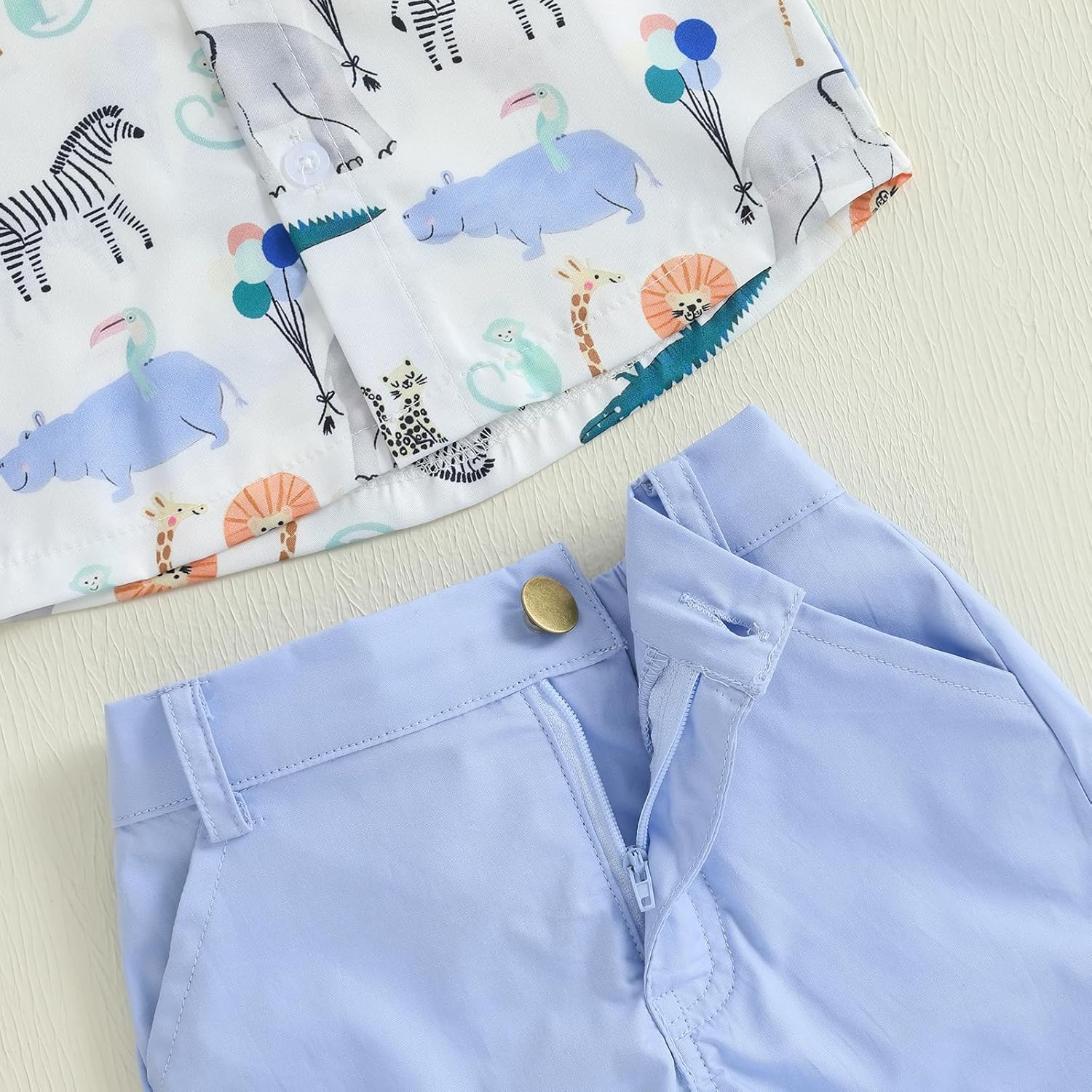 Summer Animal Print Toddler Shirt and Shorts Set