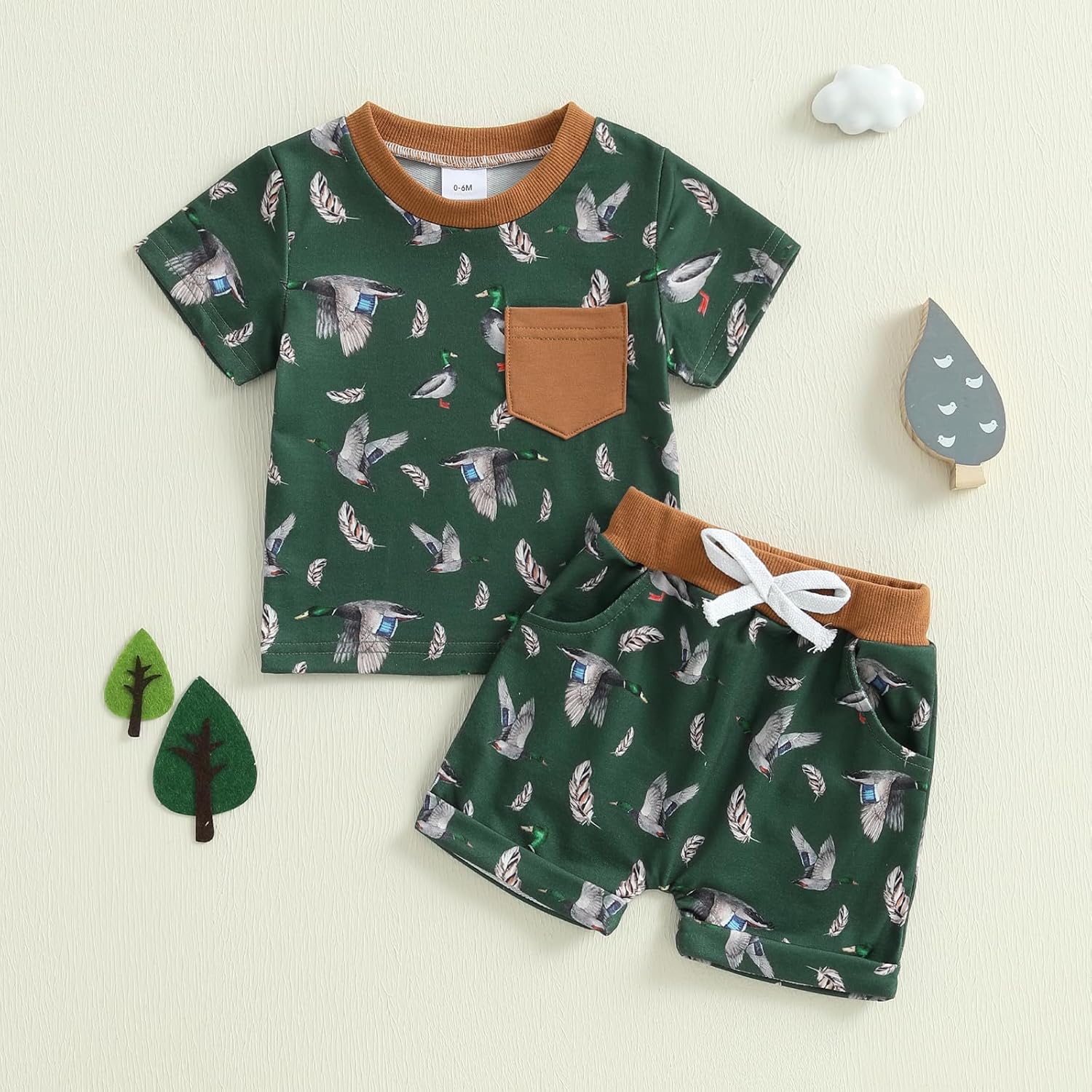 Mallard Duck T-Shirt Shorts Set