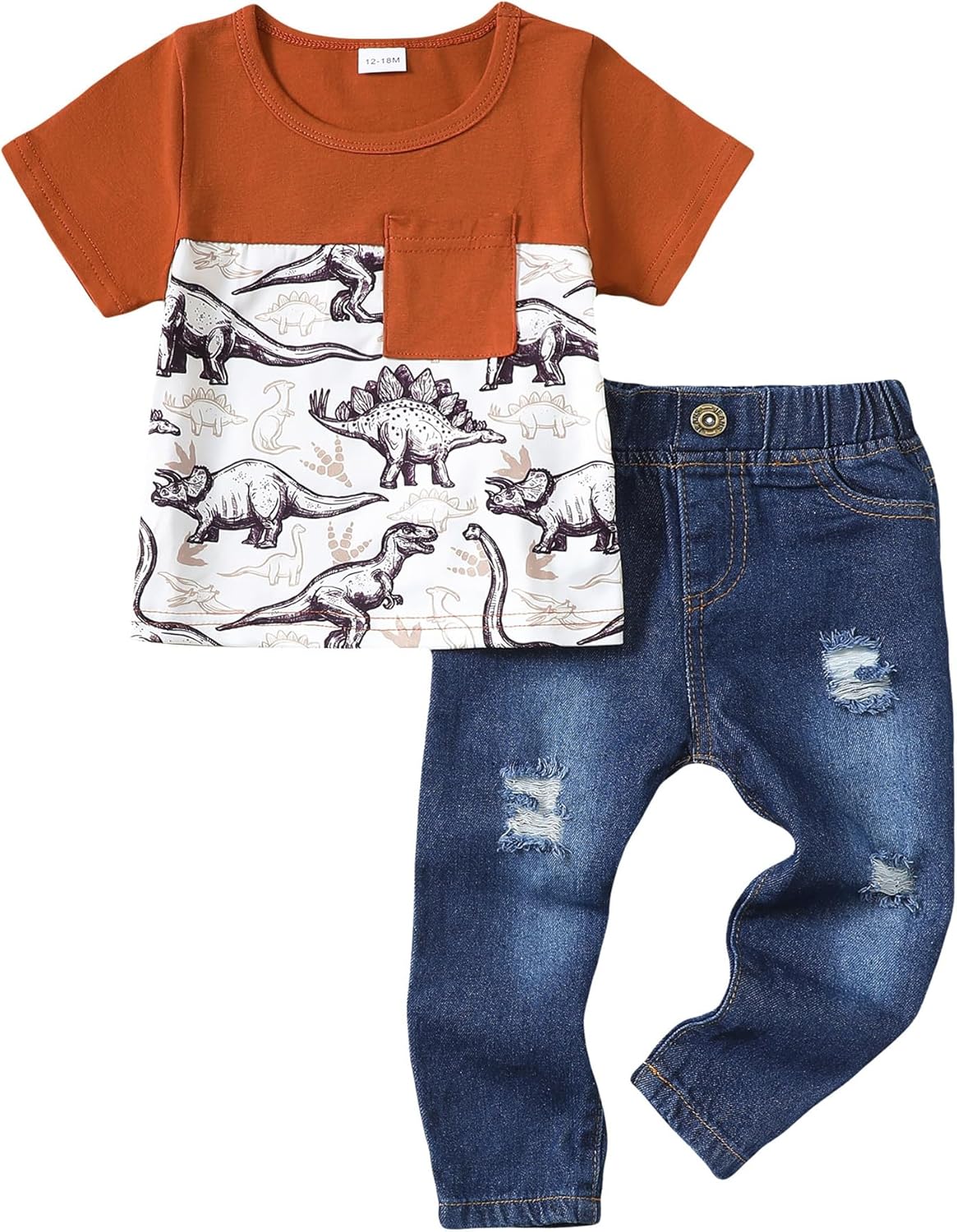 Cotton-Ripped Toddler Boys Clothing Set