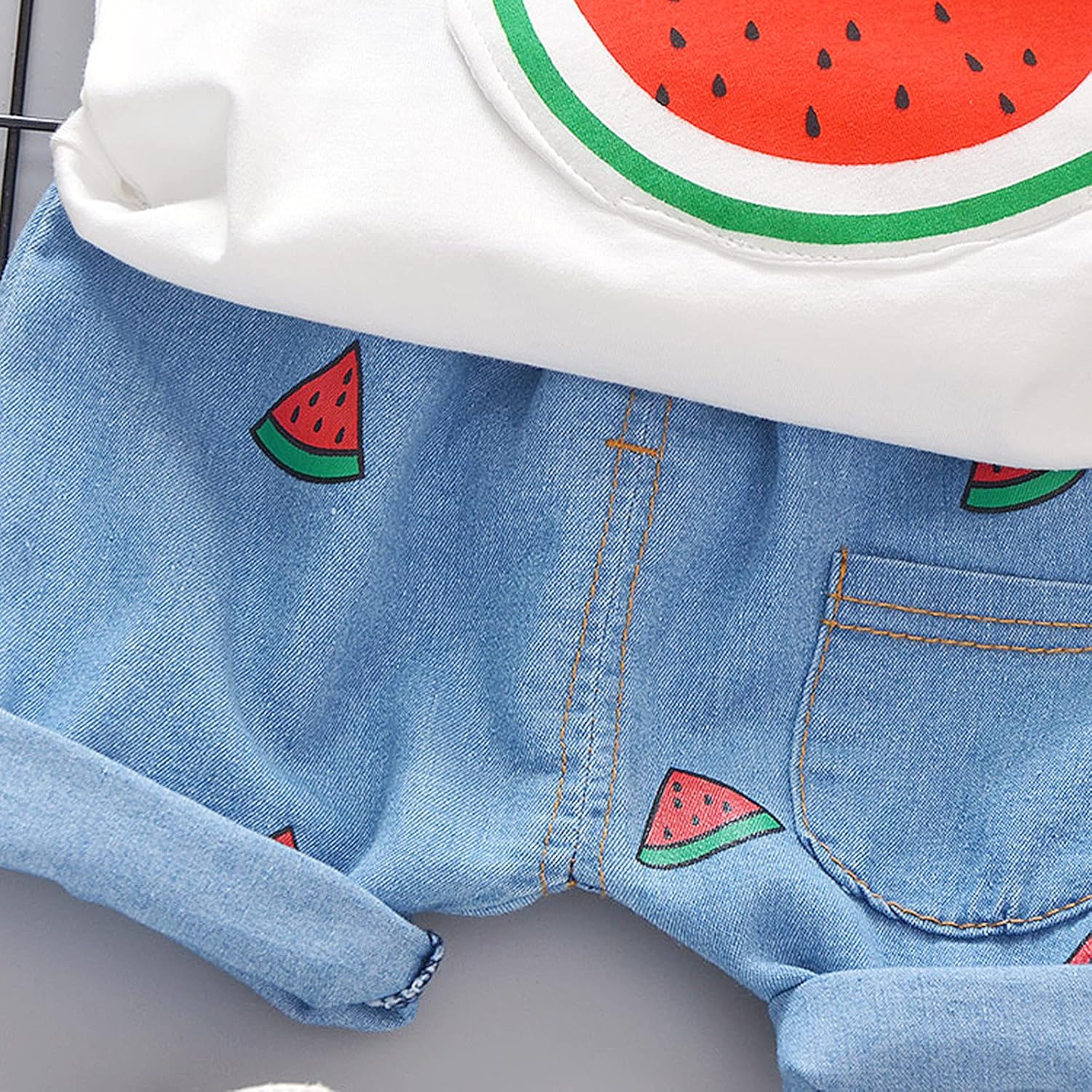 Watermelon Print Toddler Boy Outfit - 2-Piece Set for Summer