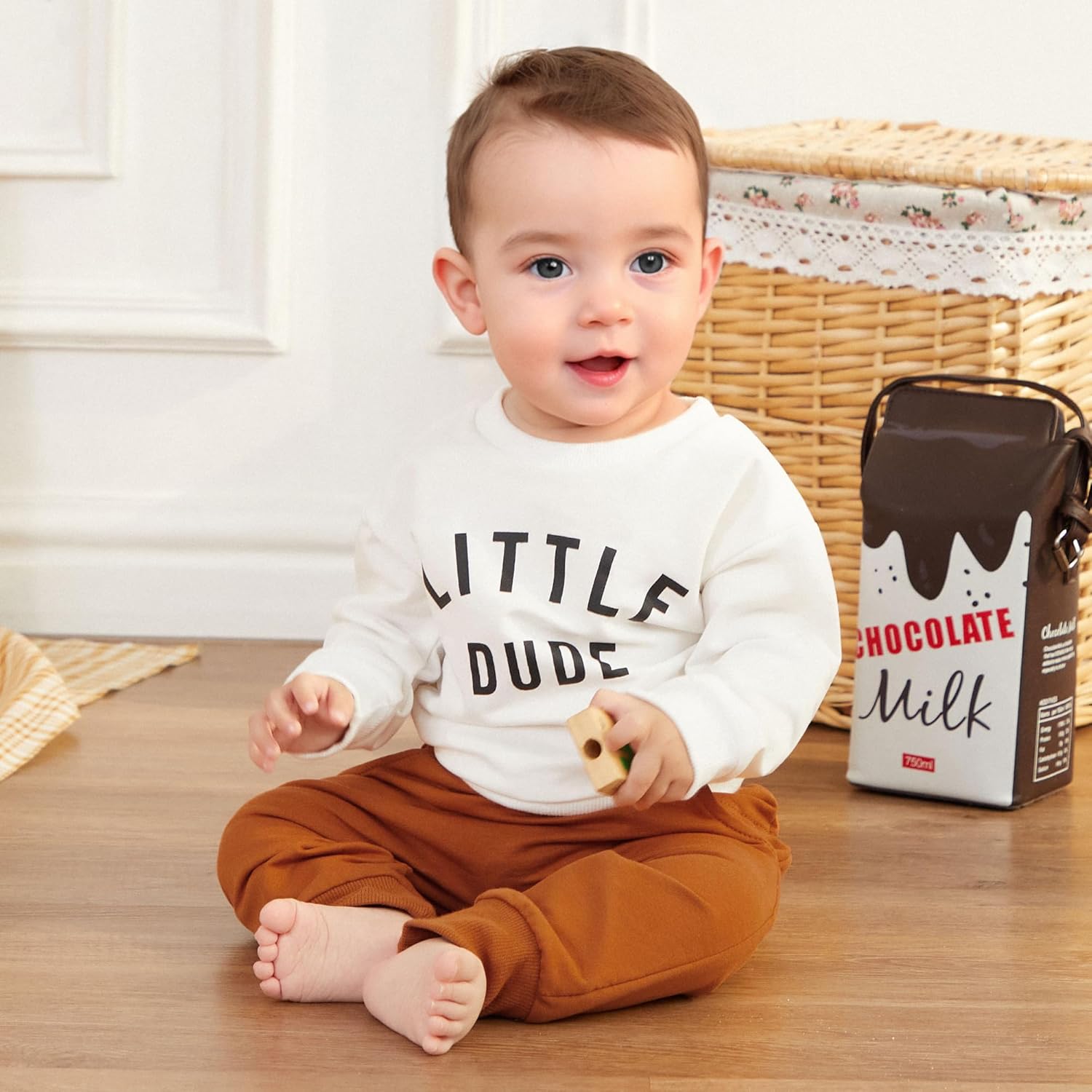 Murnouche Toddler Fall Winter 2Pcs Sweatshirt Pants Set