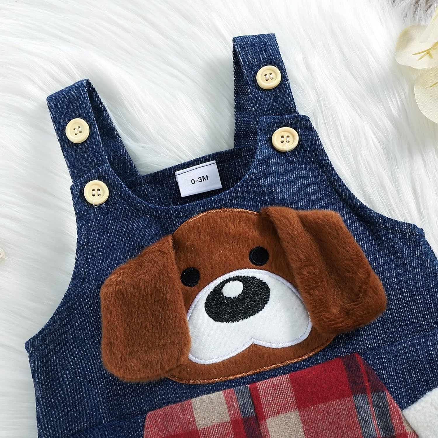 Adorable Baby Boys Cotton Overalls with Plaid Design