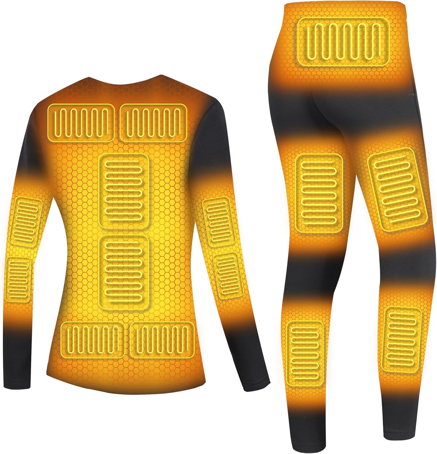 Womens Electric Heating Underwear 28 Zones Thermal Basleayer Long Johns Set