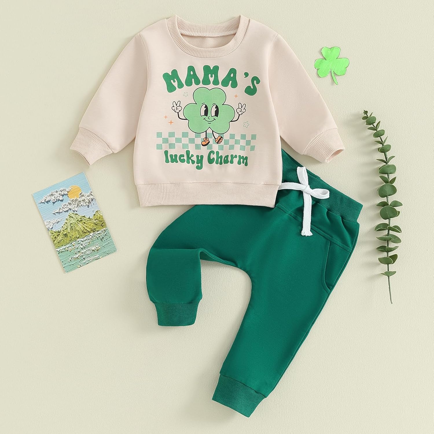 St Patricks Day Baby Boy Outfit - Lucky Clover Set