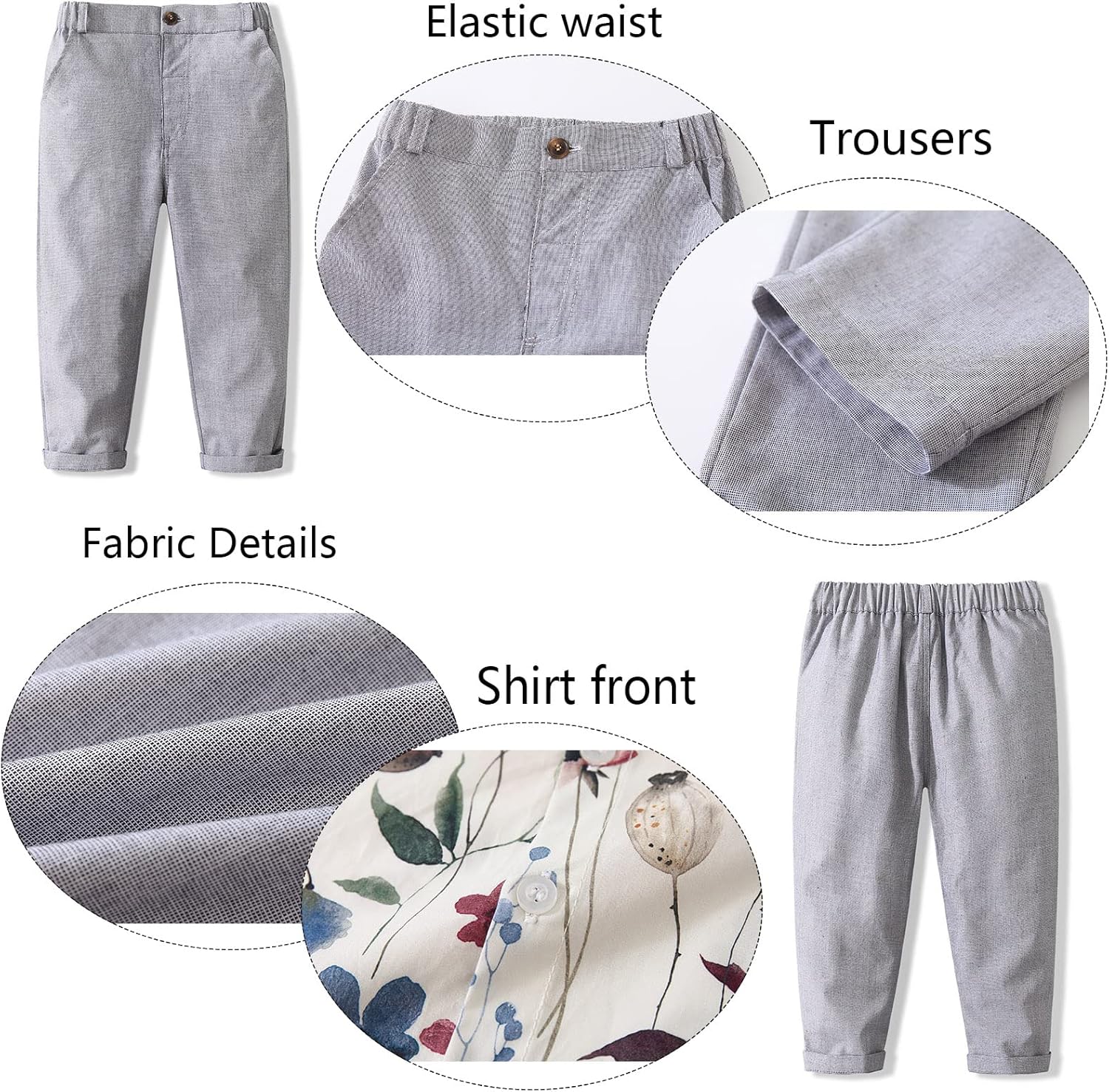 Baby Boy Gentleman Suit Set with Shirt Pants Outfits