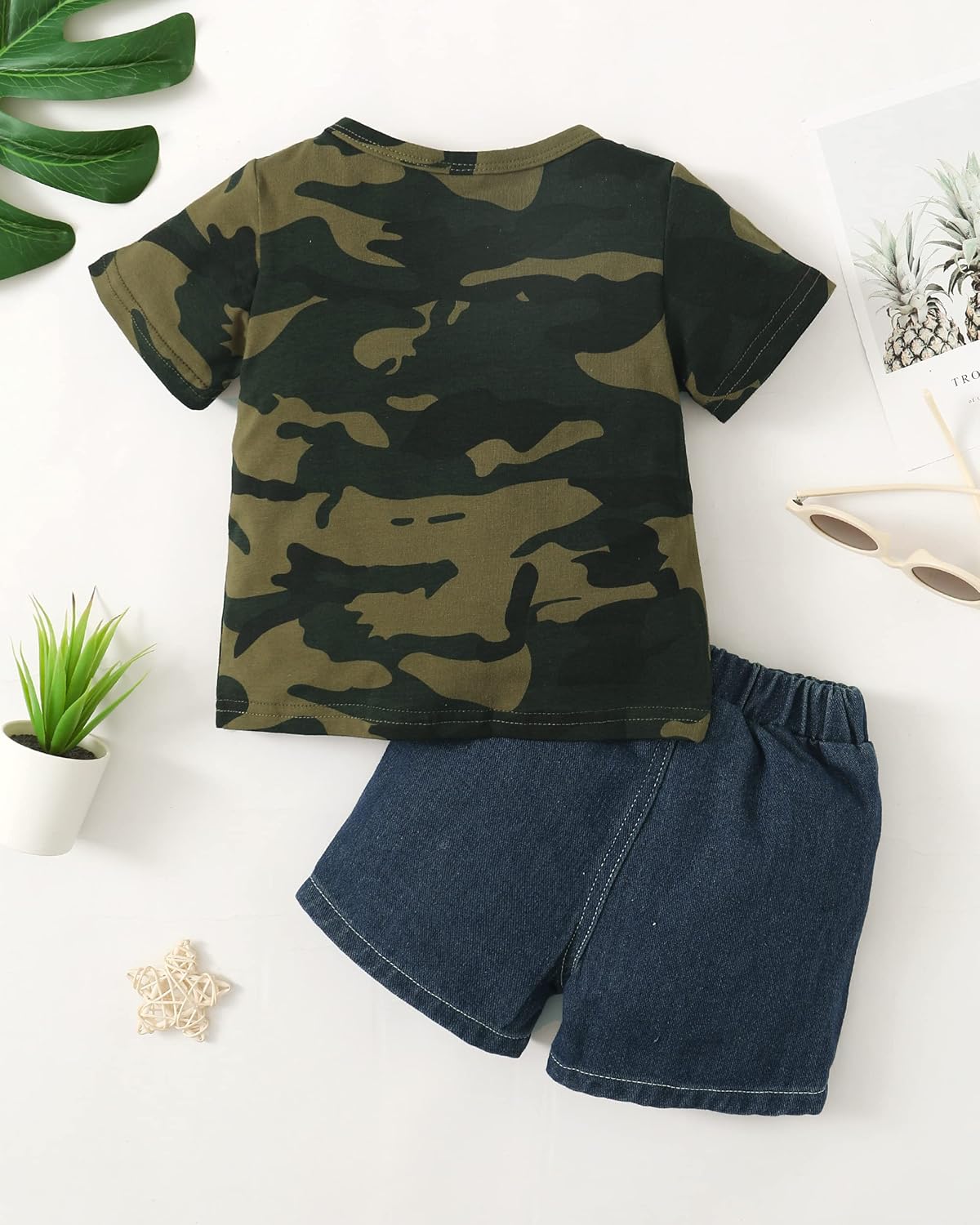 Baby Boy Summer Outfit Set - Cotton T-Shirts Elastic Shorts