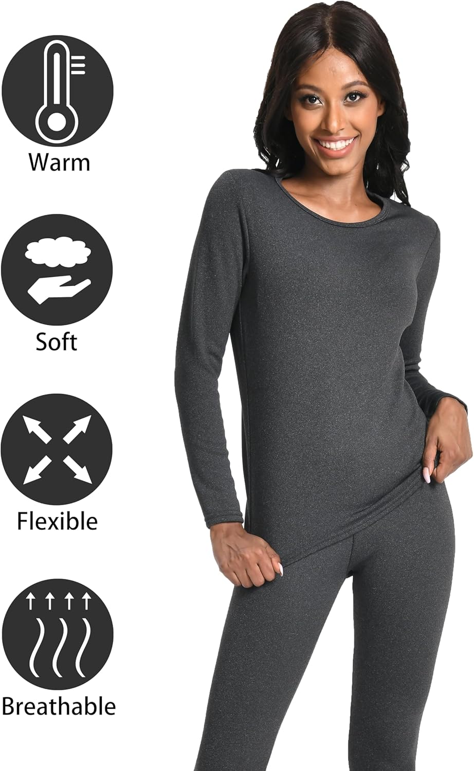 Warm and Comfortable Thermal Set for Women - Heavyweight Fleece Lined Basis