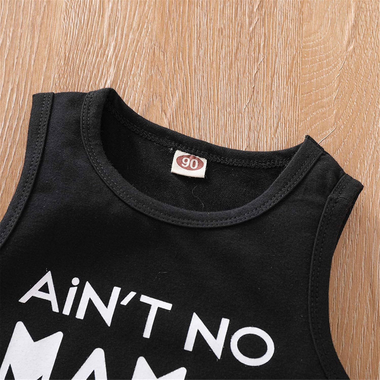 Fun Letter-Printed Tank Vest Shorts Set for Toddler Boys