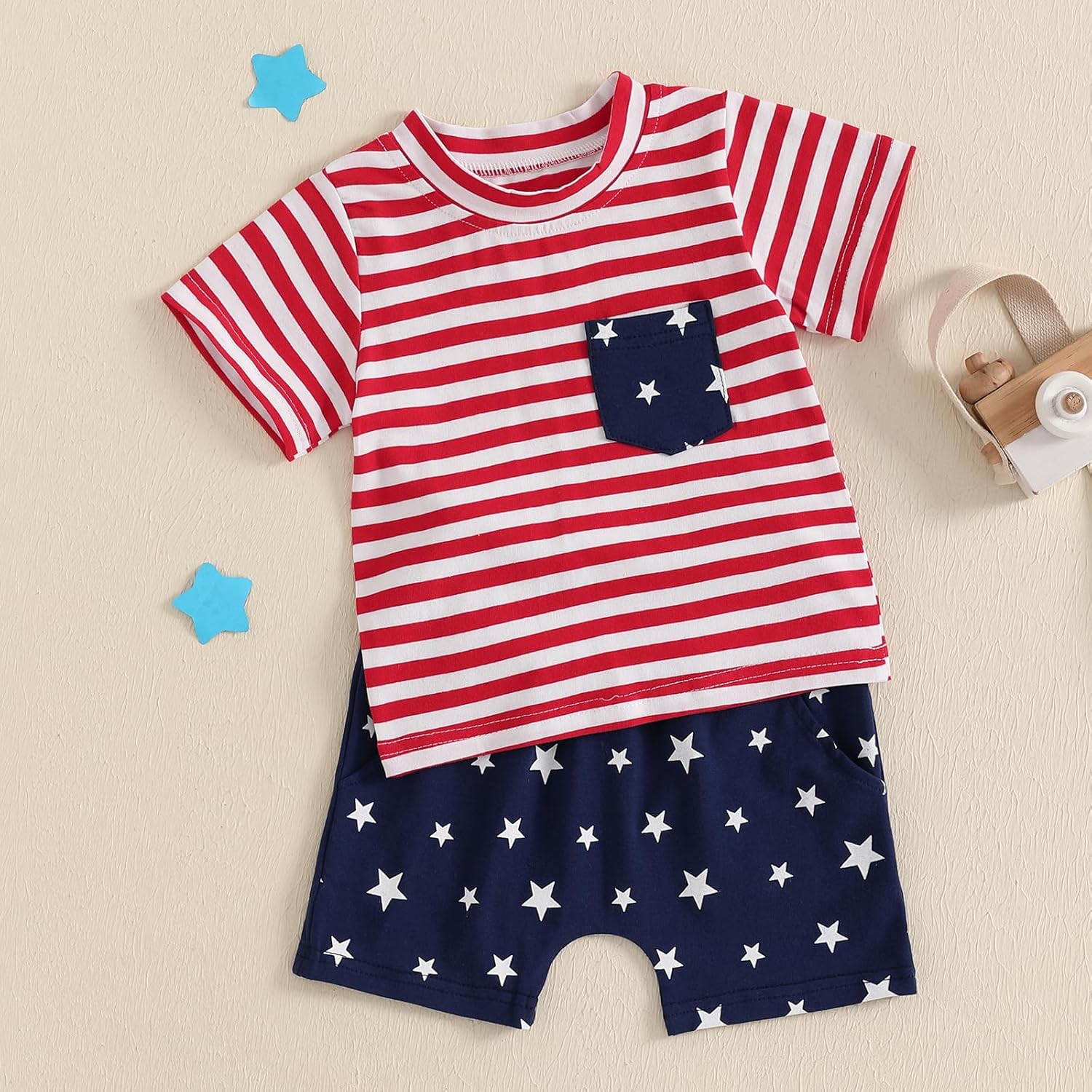 4th of July Toddler Boy Outfit Set Perfect Milestone Gift