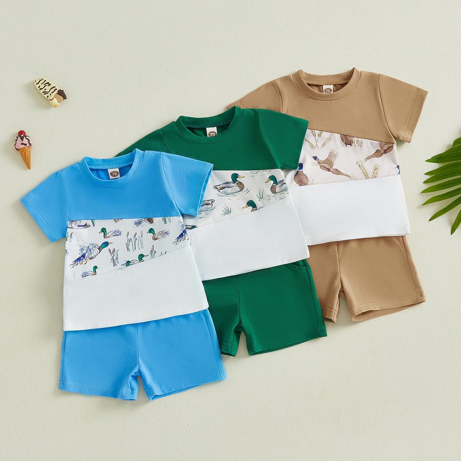 Infant Boys Summer Outfit Color Block Set