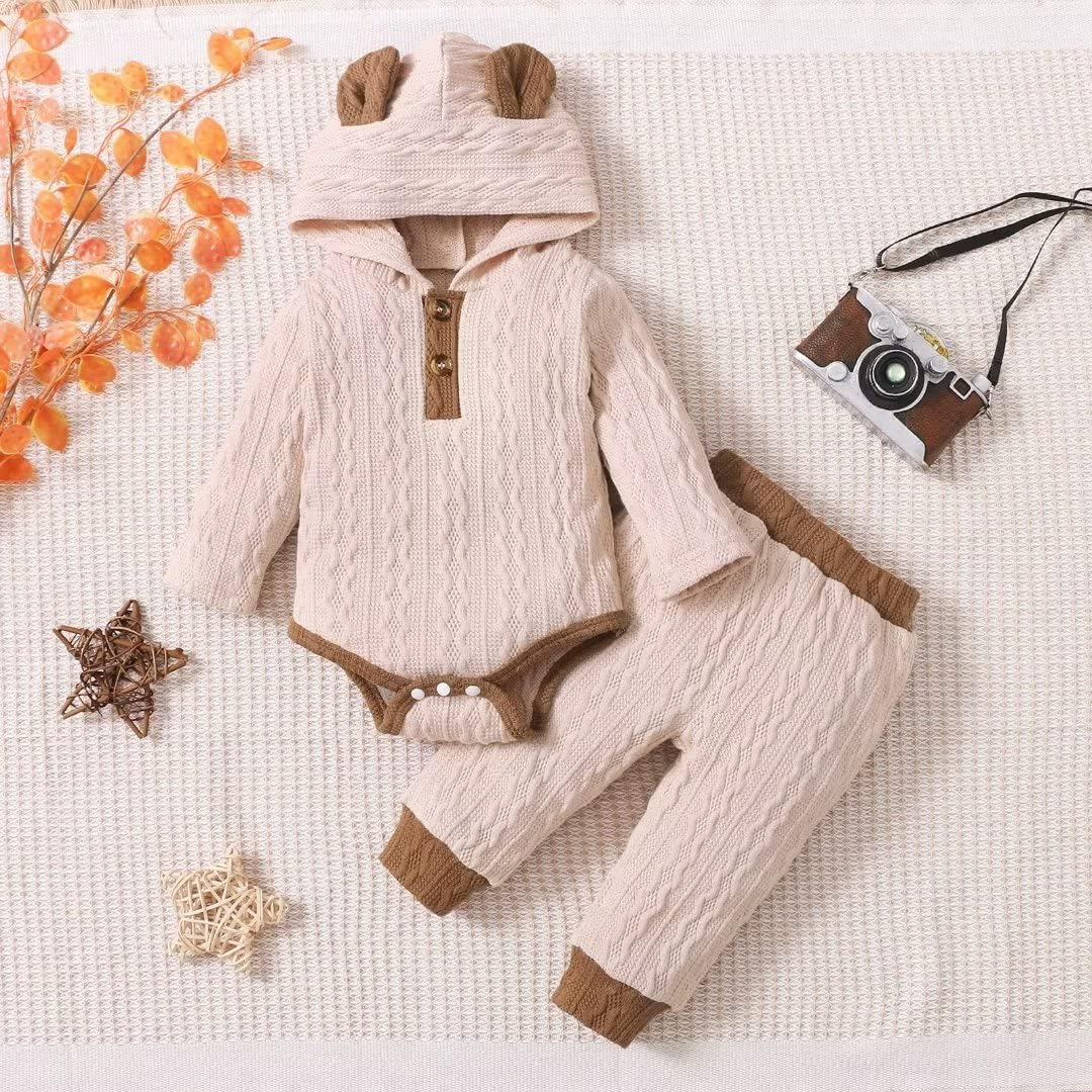 Tepuce Baby Boy Clothes Set - FallWinter Romper Pants