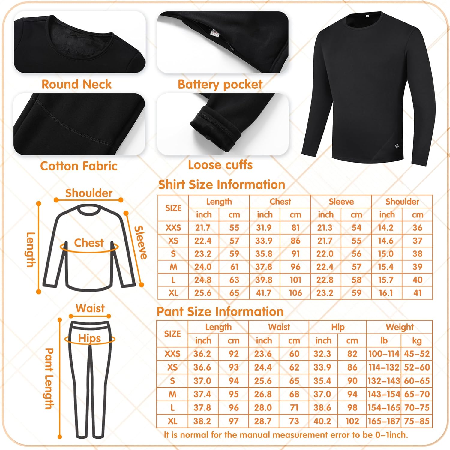 WOMENS IN THERMAL UNDERWEAR SHIRT ELECTRIC HEATING 8 ZONES