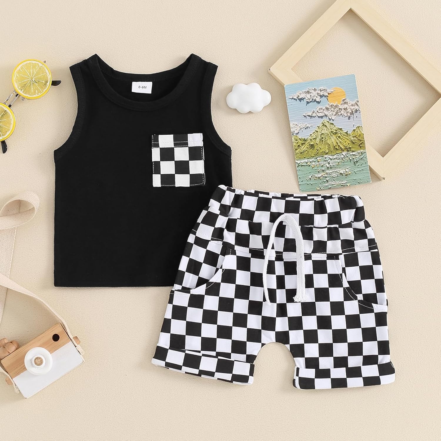 Lesimsam Baby Boy Summer Outfit Set