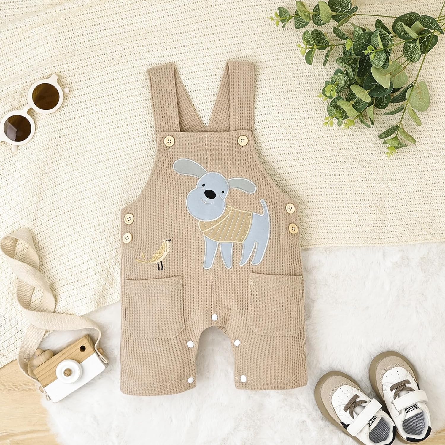 CETEPY Baby Boy Clothes Summer Romper Set Cartoon Dog Overall