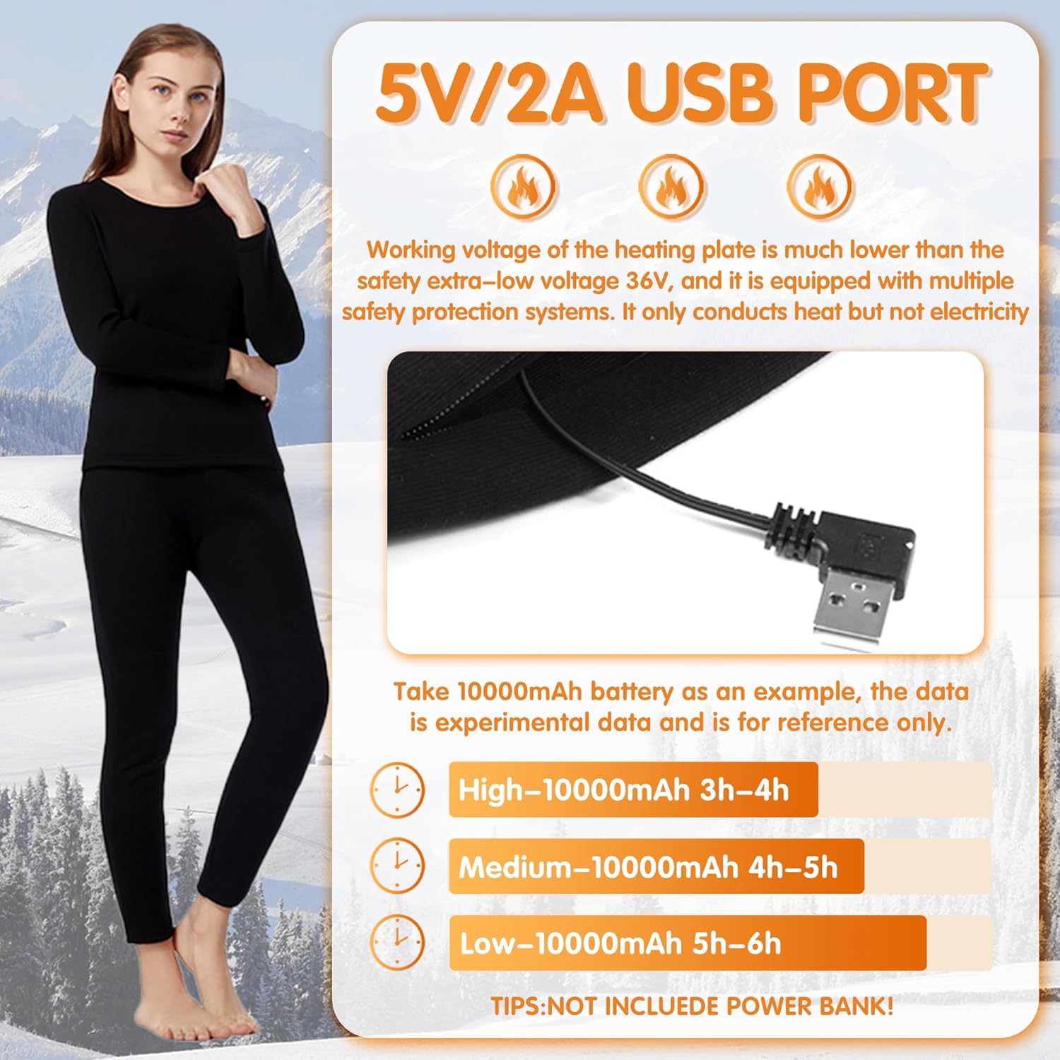 Womens Electric Heating Underwear 28 Zones Thermal Basleayer Long Johns Set