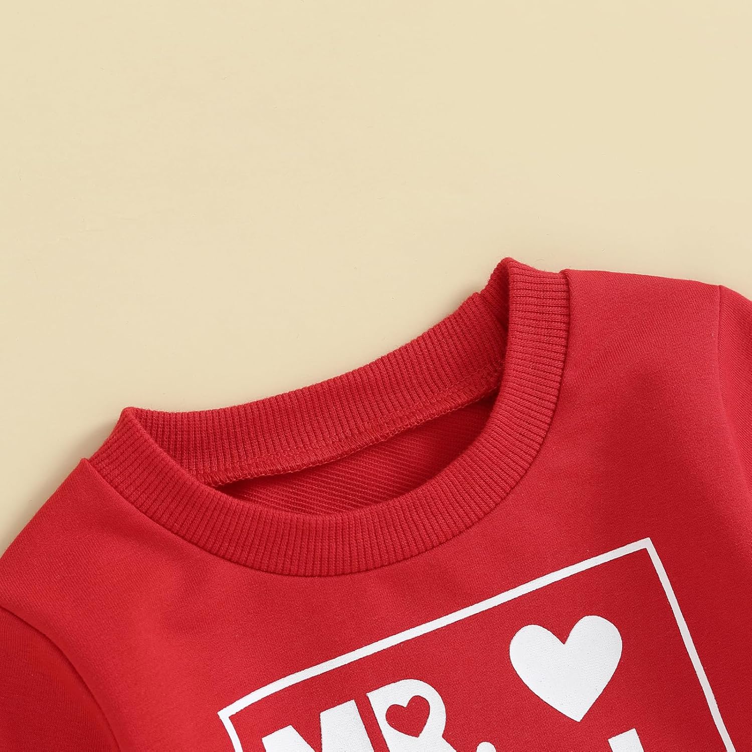 Toddler Baby Boy Valentines Day Outfit Set - Heart Letter Long Sleeve Sweatshirt Pants