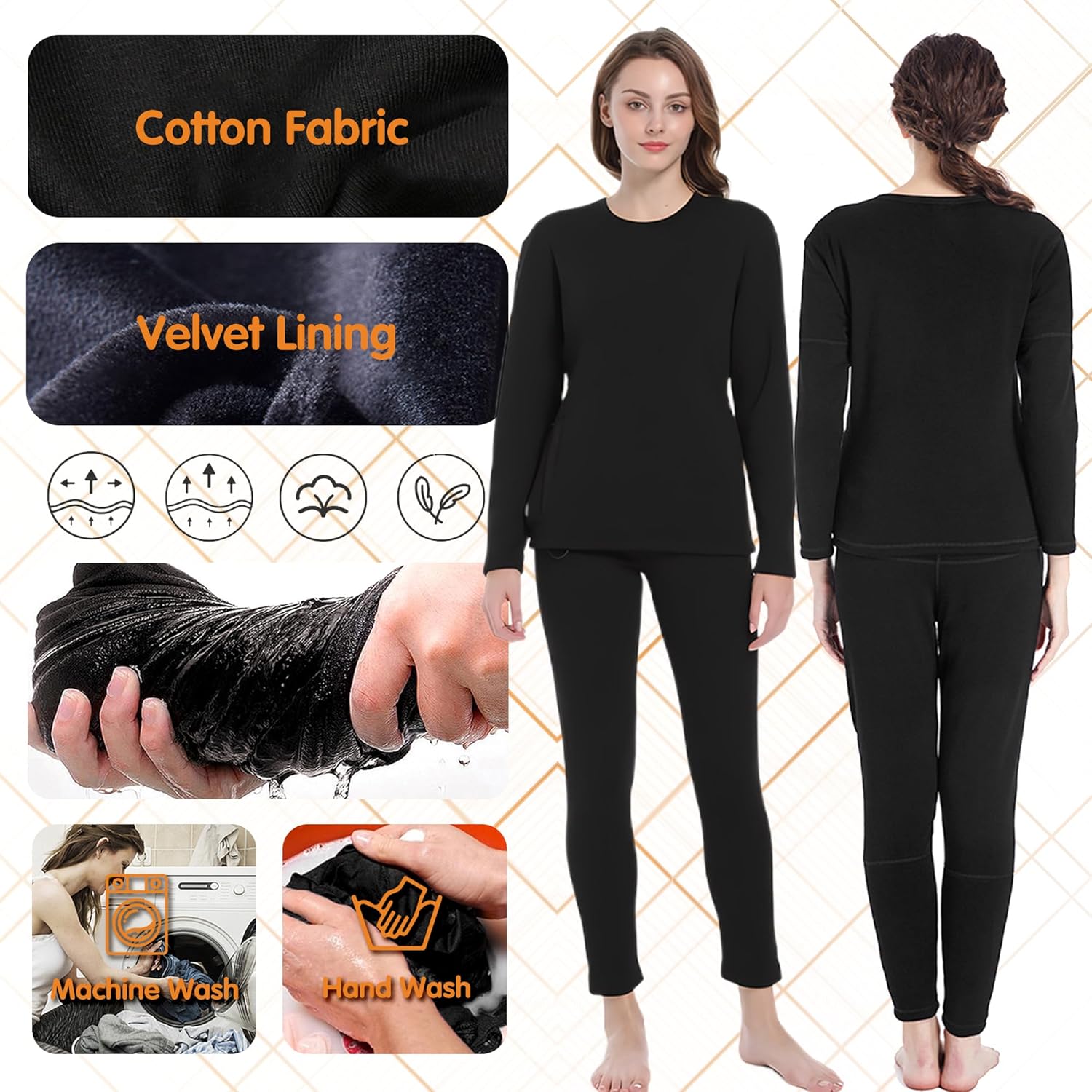 Stay Warm in Fashion 32 Heating Zones Electric Thermal Underwear for Women