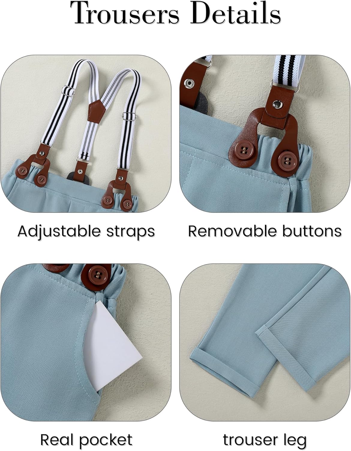 ZOEREA Boys Tuxedo Set - 1-5T Wedding Attire