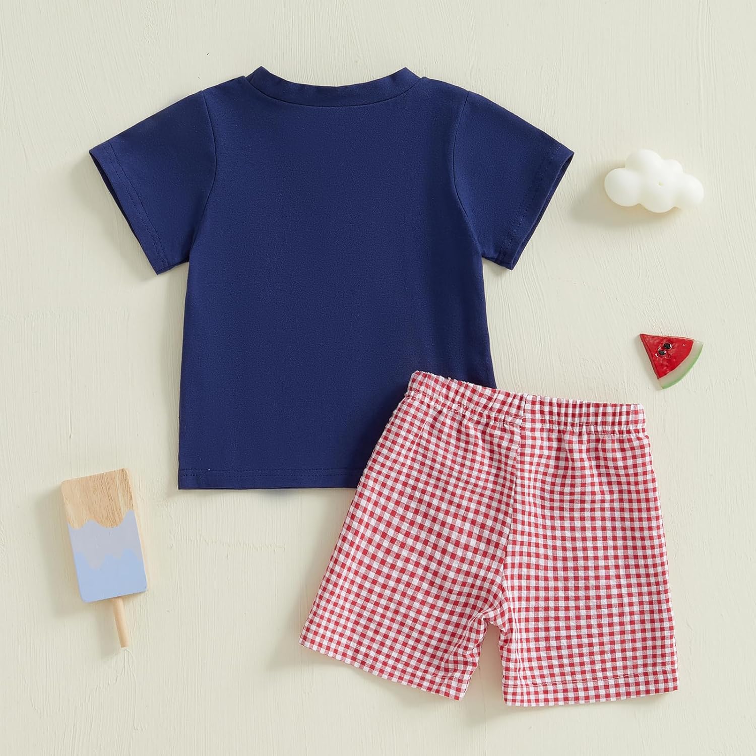 Fire Truck Embroidery Baby Boy Outfit Set - Summer Essentials with Excavator Theme