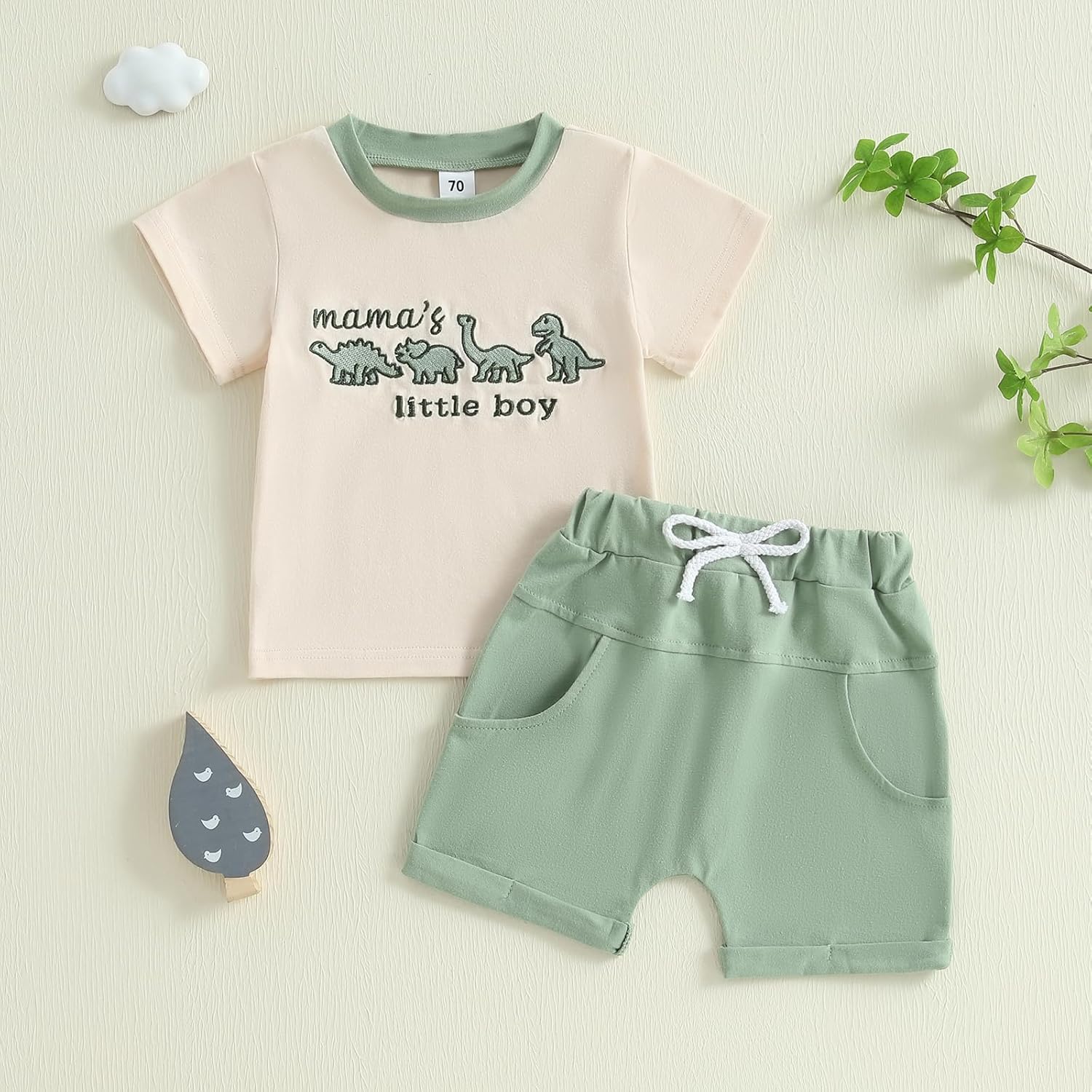 Dinosaur Toddler Boys Summer Outfit Comfortable Soft