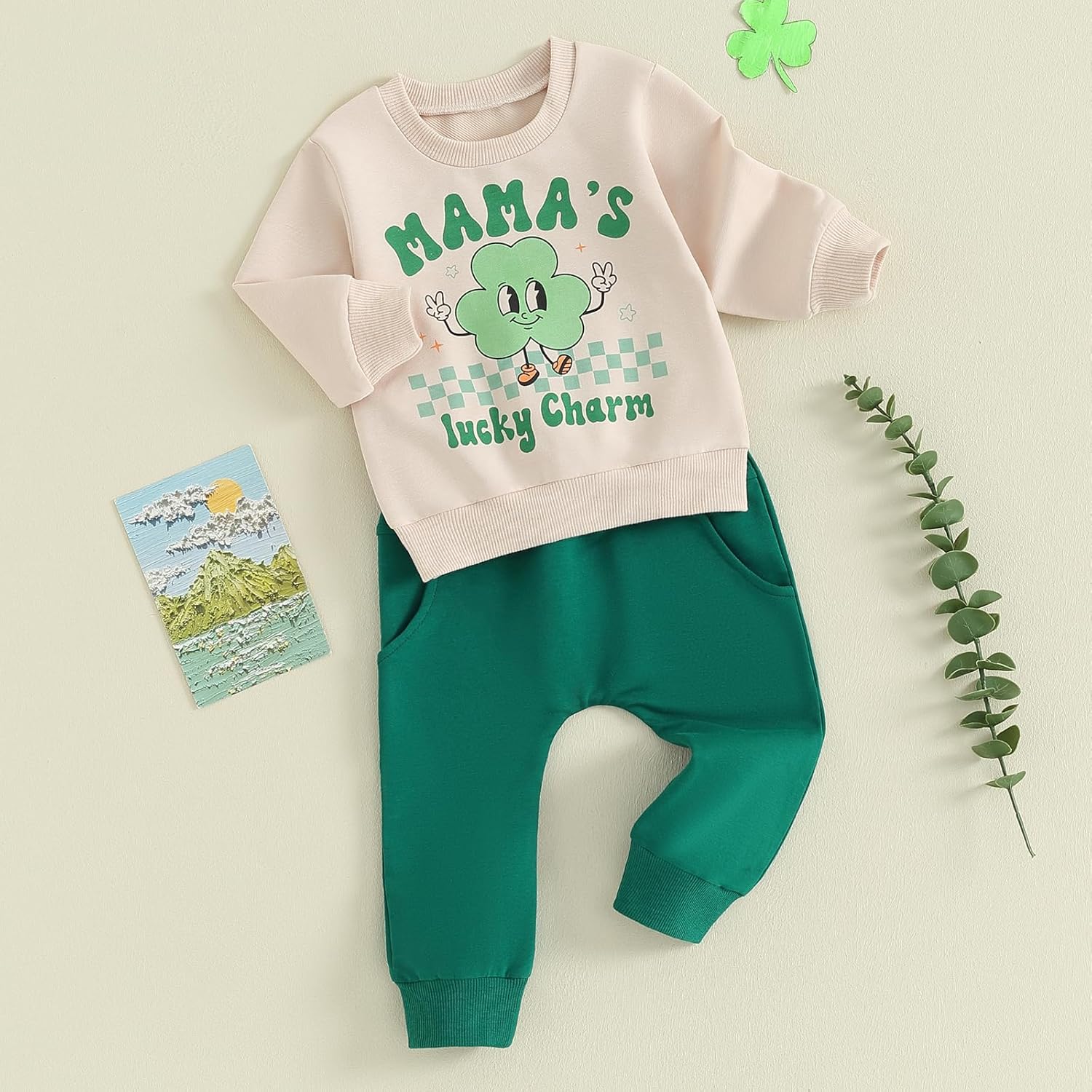 St Patricks Day Baby Boy Outfit - Lucky Clover Set