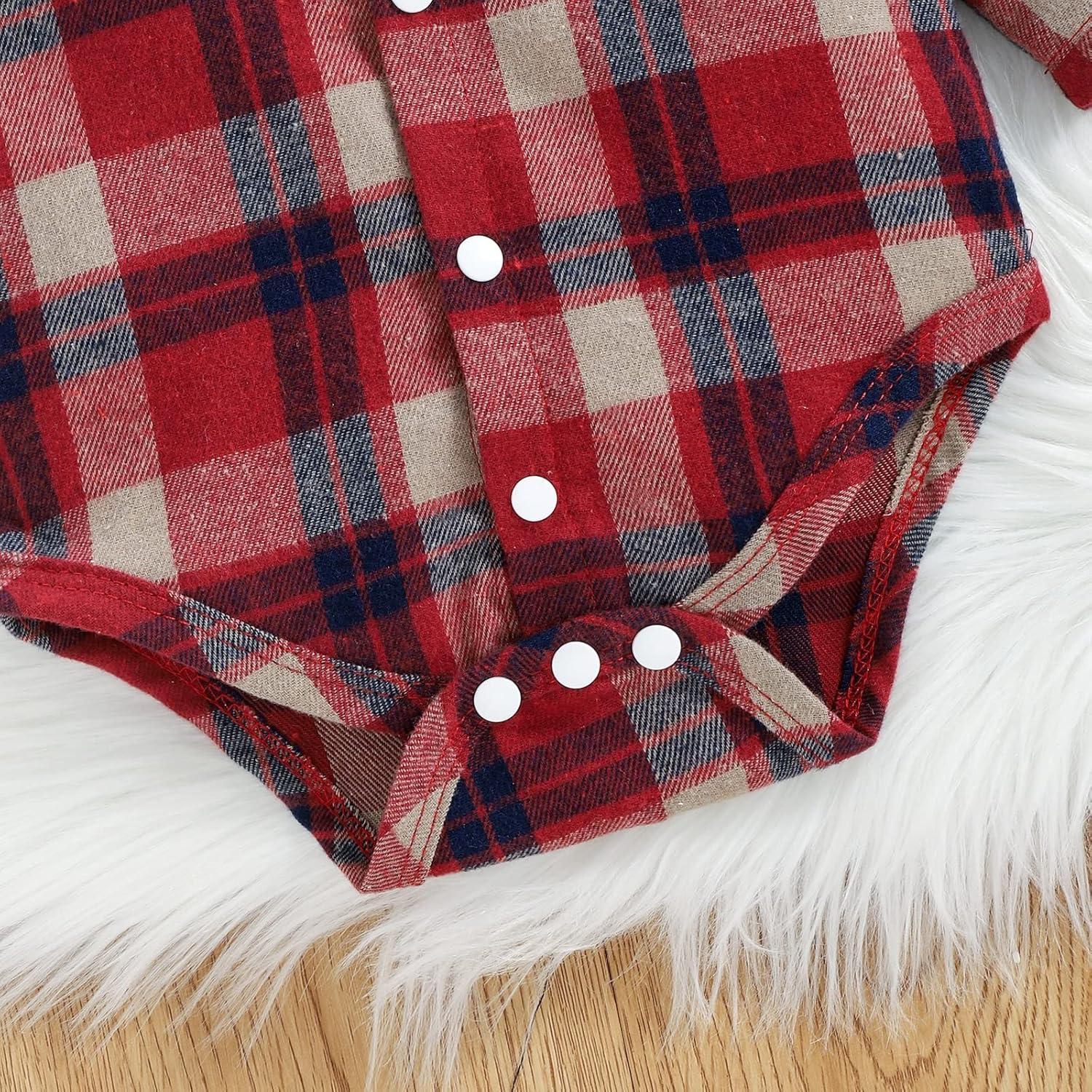 Adorable Baby Boys Cotton Overalls with Plaid Design