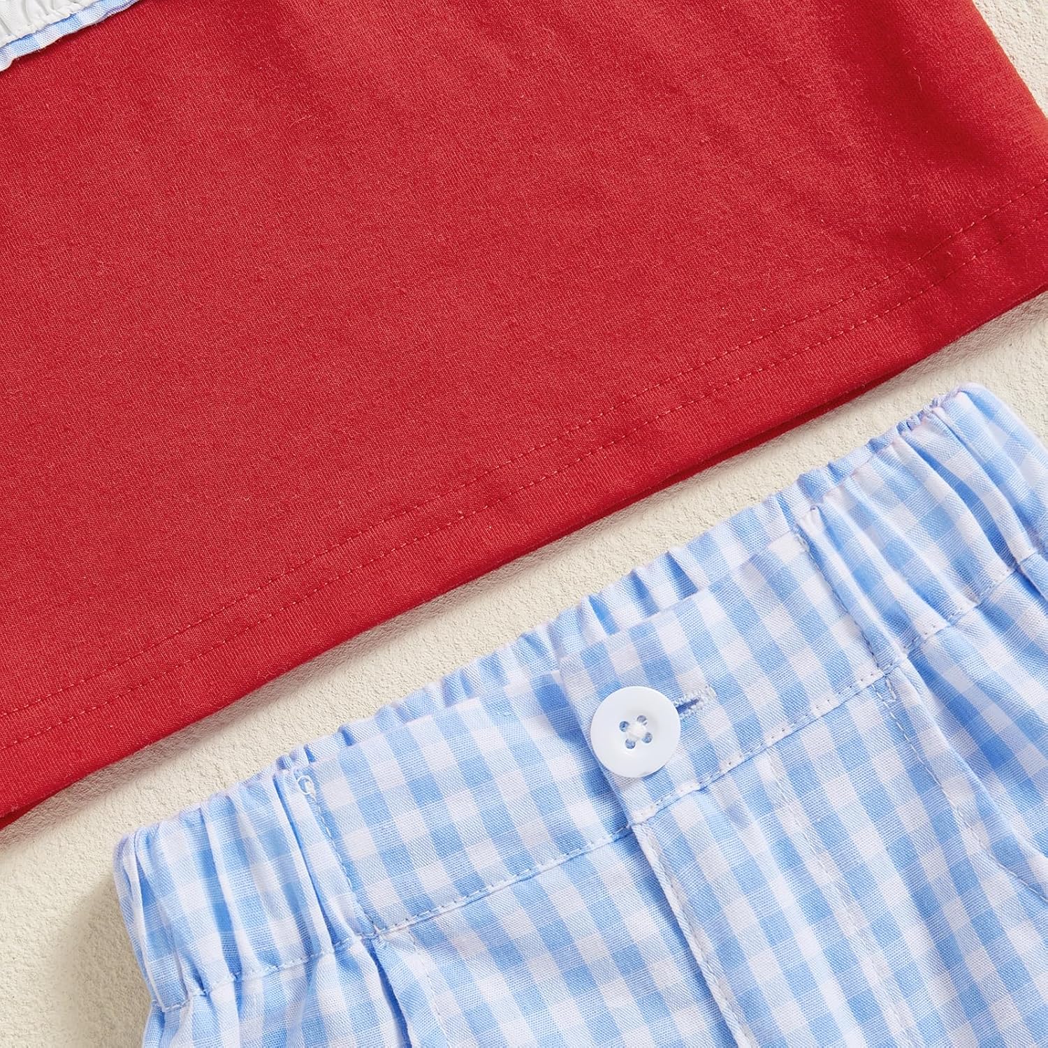 2PCS Plaid Around T-Shirt and Shorts Set for Toddler Boys