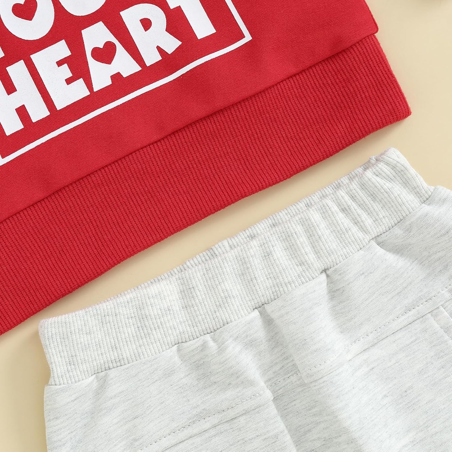Toddler Baby Boy Valentines Day Outfit Set - Heart Letter Long Sleeve Sweatshirt Pants
